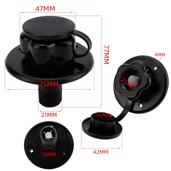 RV Ship Flange Threaded Leak-proof Water Inlet Connector Check Valve, Specifications: Black 1