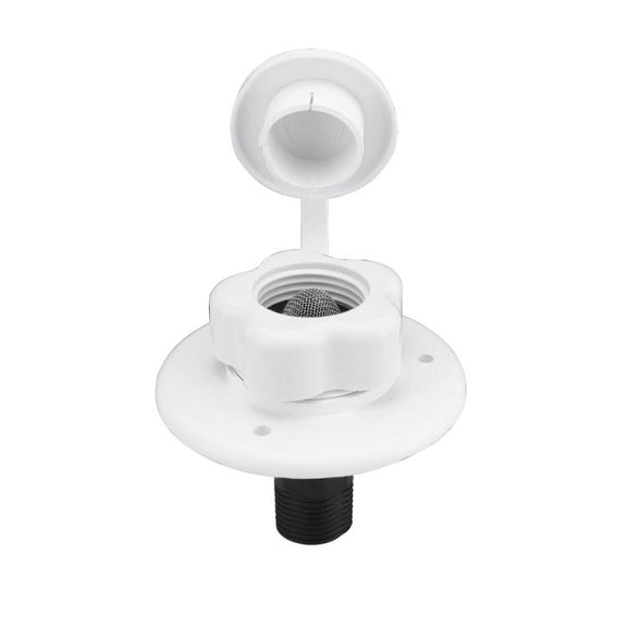 RV Ship Flange Threaded Leak-proof Water Inlet Connector Check Valve, Specifications: White 1