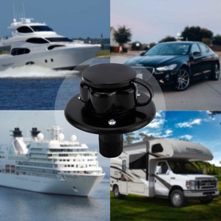 RV Ship Flange Threaded Leak-proof Water Inlet Connector Check Valve, Specifications: Black 1