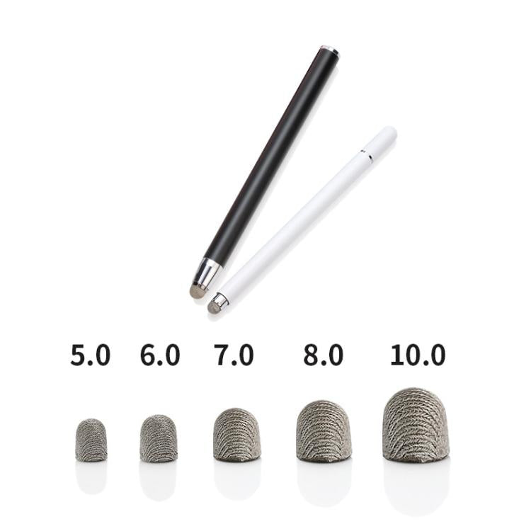 10pcs Silver Fibre Nano Conductive Light Fabric Tip High Sensitivity Capacitive Pen Tip, Spec: 5.0mm