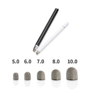 10pcs Silver Fibre Nano Conductive Light Fabric Tip High Sensitivity Capacitive Pen Tip, Spec: 5.0mm