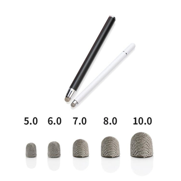 10pcs Silver Fibre Nano Conductive Light Fabric Tip High Sensitivity Capacitive Pen Tip, Spec: 5.0mm