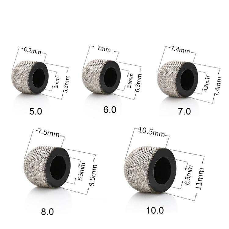 10pcs Silver Fibre Nano Conductive Light Fabric Tip High Sensitivity Capacitive Pen Tip, Spec: 5.0mm