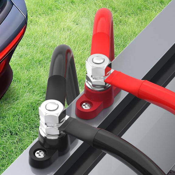 12V RV Yacht M10 Single Pole Battery Terminal, Color: Red Black Pair