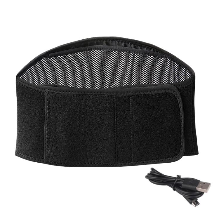 USB Electric Heating Warming Anti-cold Waist Protector Adjustable Sport Support Heat Pad Therapy Waist Belt, Size: Uniform(Black)