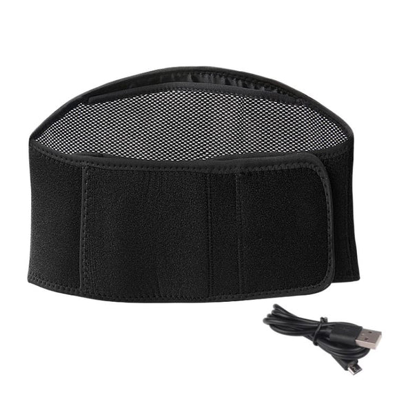 USB Electric Heating Warming Anti-cold Waist Protector Adjustable Sport Support Heat Pad Therapy Waist Belt, Size: Uniform(Black)