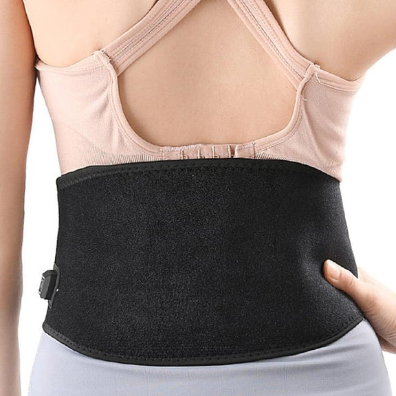 USB Electric Heating Warming Anti-cold Waist Protector Adjustable Sport Support Heat Pad Therapy Waist Belt, Size: Uniform(Black)