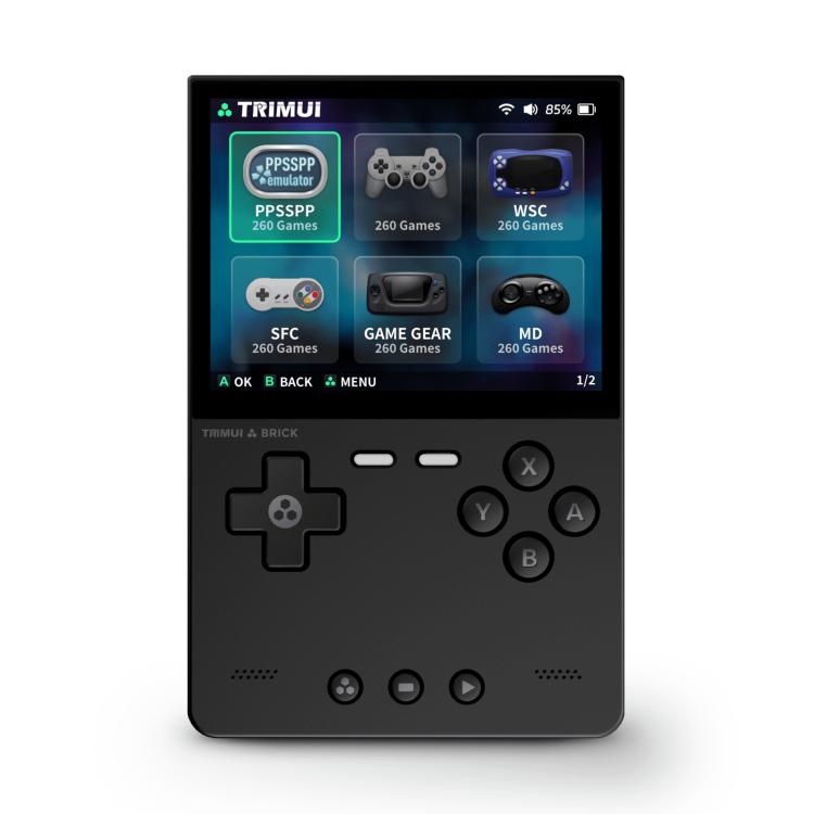 TRIMUI BRICK Open Source Pocket Console Portable Wireless Bluetooth HD Retro Arcade, Size: 64G(Black)