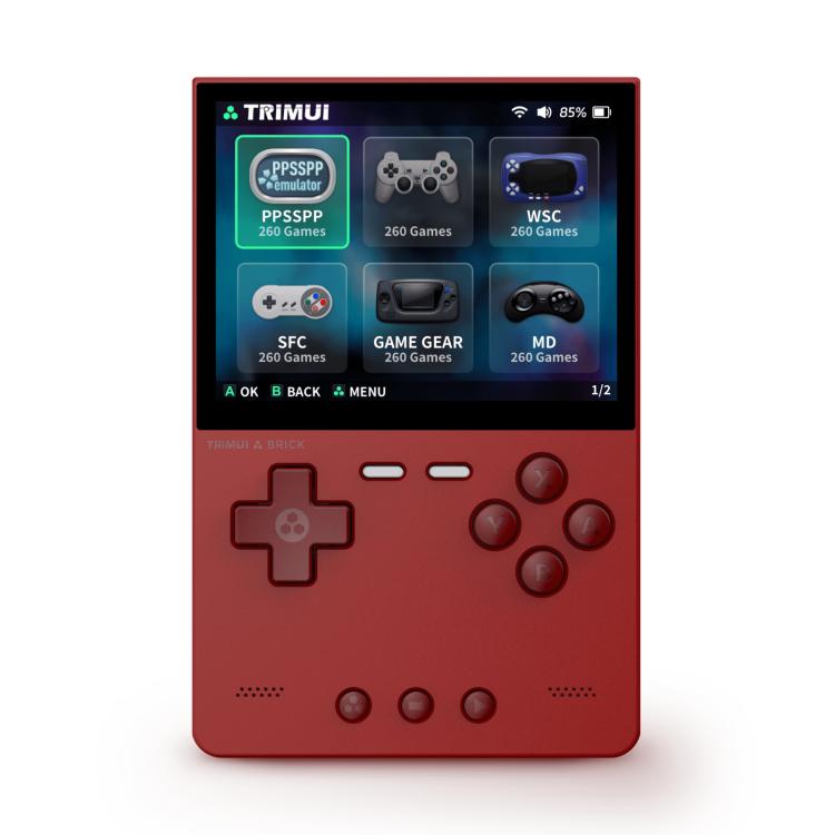 TRIMUI BRICK Open Source Pocket Console Portable Wireless Bluetooth HD Retro Arcade, Size: 64G(Red)
