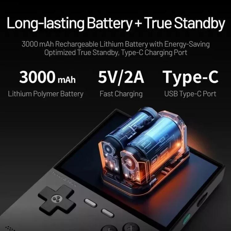 TRIMUI BRICK Open Source Pocket Console Portable Wireless Bluetooth HD Retro Arcade, Size: 64G(Black)