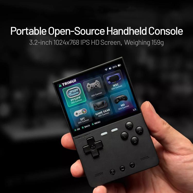 TRIMUI BRICK Open Source Pocket Console Portable Wireless Bluetooth HD Retro Arcade, Size: Standard No Card(White)