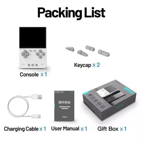 TRIMUI BRICK Open Source Pocket Console Portable Wireless Bluetooth HD Retro Arcade, Size: Standard No Card(White)
