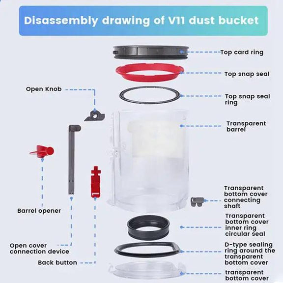 For Dyson V10 Dust Bin Top Snap Ring Vacuum Cleaner Replacement Parts