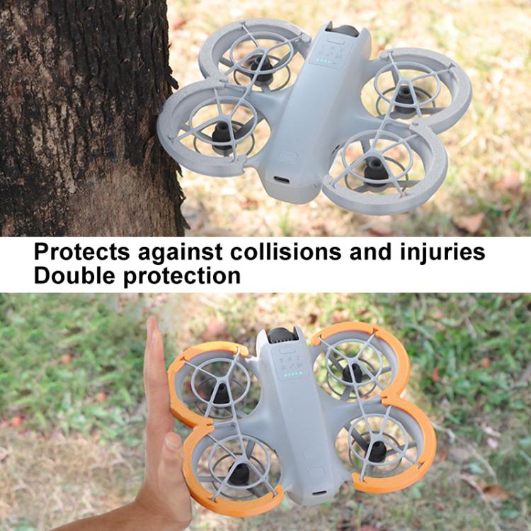 For DJI Neo CQT Impact Protection Cover + Bumper + Folding Stand + Tail Wing 4 In 1 Set(Black)