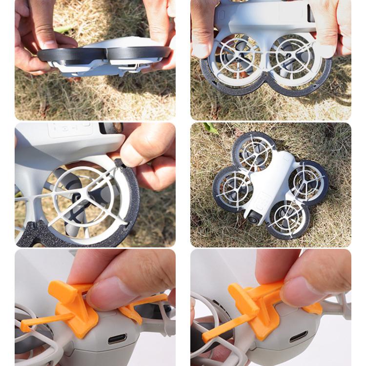 For DJI Neo CQT Impact Protection Cover + Bumper + Folding Stand + Tail Wing 4 In 1 Set(Orange)