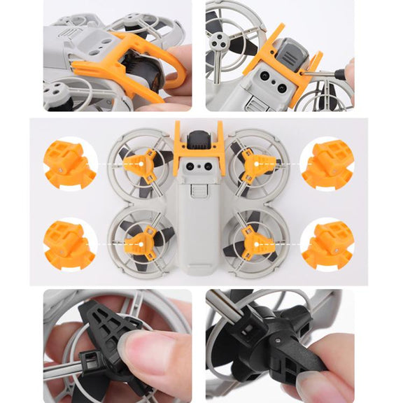 For DJI Neo CQT Impact Protection Cover + Bumper + Folding Stand + Tail Wing 4 In 1 Set(Black)