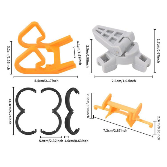 For DJI Neo CQT Impact Protection Cover + Bumper + Folding Stand + Tail Wing 4 In 1 Set(Orange)