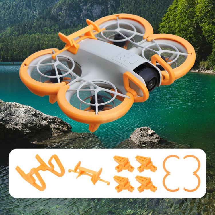 For DJI Neo CQT Impact Protection Cover + Bumper + Folding Stand + Tail Wing 4 In 1 Set(Gray)