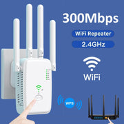 Urant U11 300Mbps 2.4G Wireless Repeater WiFi Signal Amplifier Support WPS Quick Setting UK Plug Black
