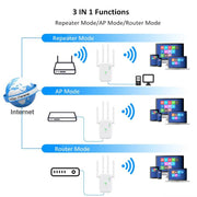 Urant U11 300Mbps 2.4G Wireless Repeater WiFi Signal Amplifier Support WPS Quick Setting UK Plug Black