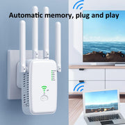 Urant U11 300Mbps 2.4G Wireless Repeater WiFi Signal Amplifier Support WPS Quick Setting EU Plug White