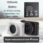 4K HD Touch Screen Digital Micro SLR Camera MP3 DSLR Camcorder 64MP Anti-Shake Vlogging Video Camera(Black)