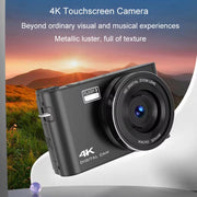 4K HD Touch Screen Digital Micro SLR Camera MP3 DSLR Camcorder 64MP Anti-Shake Vlogging Video Camera(White)