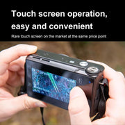4K HD Touch Screen Digital Micro SLR Camera MP3 DSLR Camcorder 64MP Anti-Shake Vlogging Video Camera(Black)
