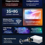 Z01 1080P 5G Bluetooth Projector Android 9.0 System Supports Mirroring Screen AU Plug