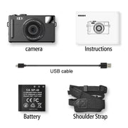 AMKOV CD-R1 24MP HD Pixel Shooting Student Camera 1080P Video Recording CCD Photo Video HD Camera(Pink)