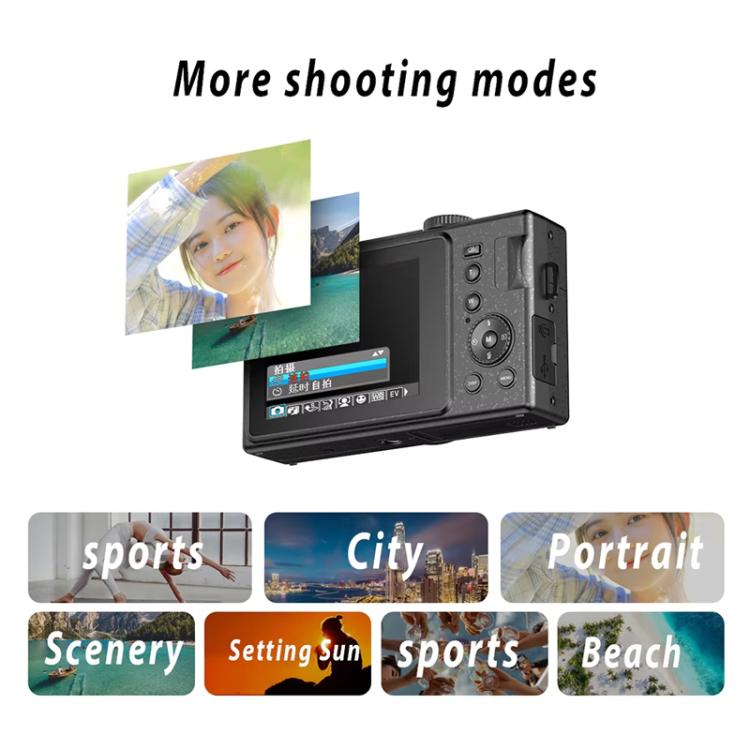 AMKOV CD-R1 24MP HD Pixel Shooting Student Camera 1080P Video Recording CCD Photo Video HD Camera(Black)