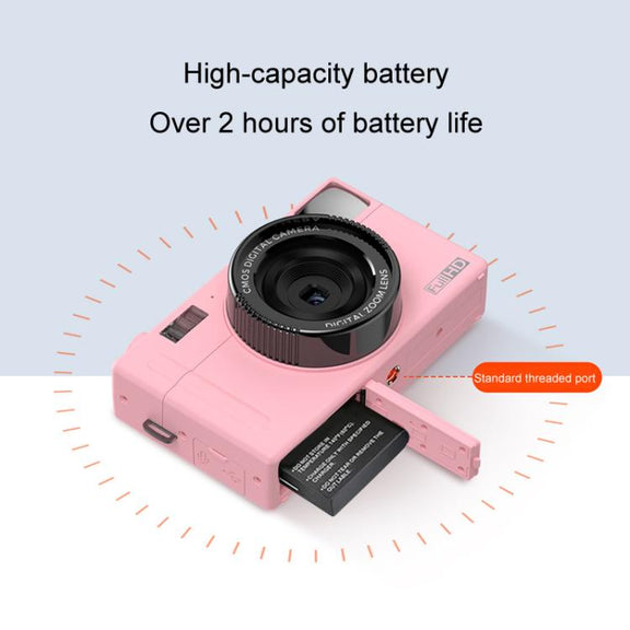 AMKOV CD-R1 24MP HD Pixel Shooting Student Camera 1080P Video Recording CCD Photo Video HD Camera(Black)