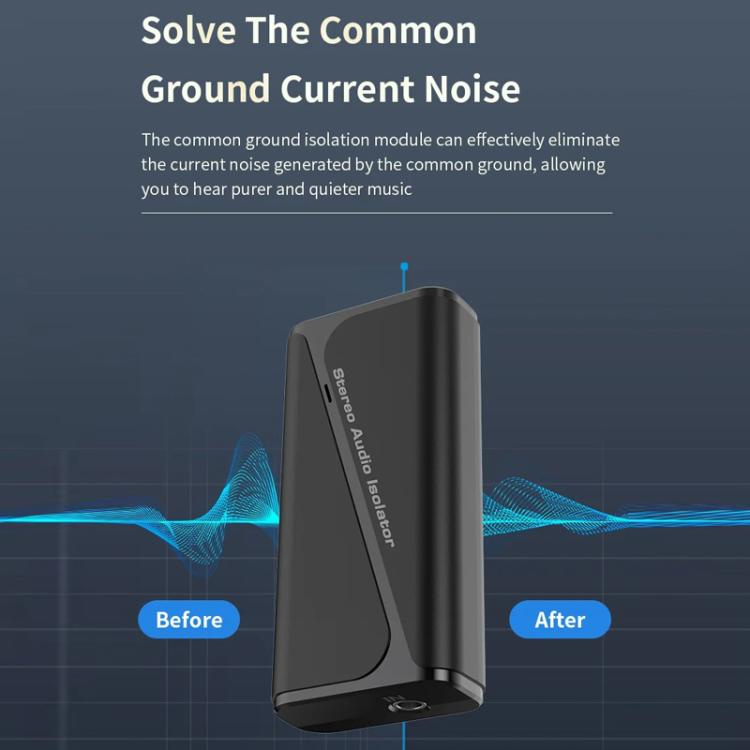 Bluetooth 5.4 Audio Common Ground Isolator Receiver Anti-interference Noise Reducer