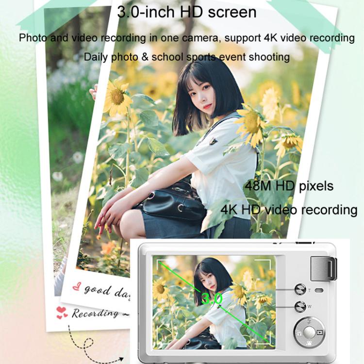 4K HD 3.0-Inch IPS Screen Autofocus HD Digital Camera Student DV Camera SLR(Black)