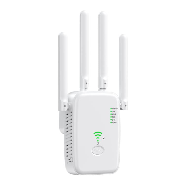 Urant U11 1200Mbps 2.4G&5.8G Wireless Repeater WiFi Signal Amplifier Support WPS Quick Setting EU Plug White