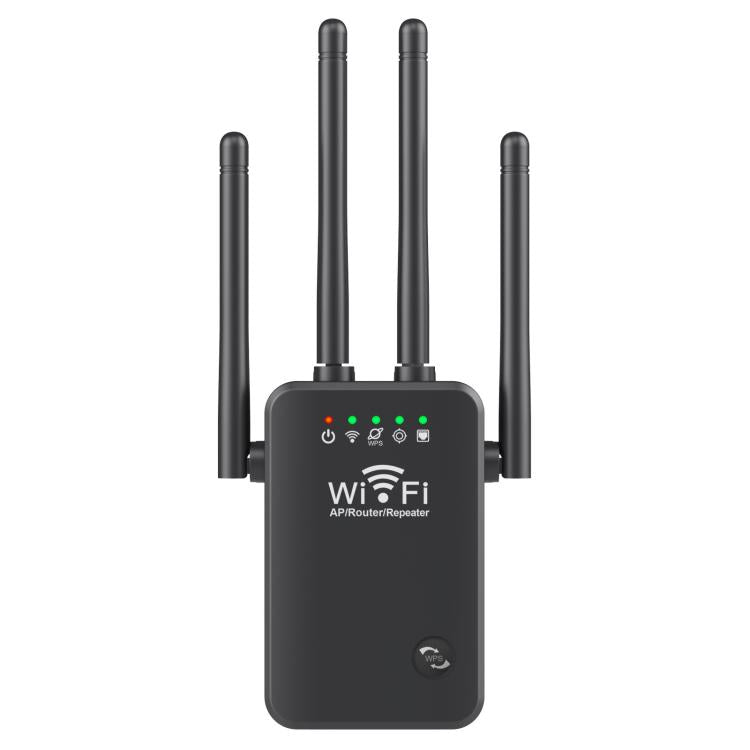 Urant U9 300Mbps 2.4G Wireless Repeater WiFi Signal Amplifier Support WPS Quick Setting US Plug Black
