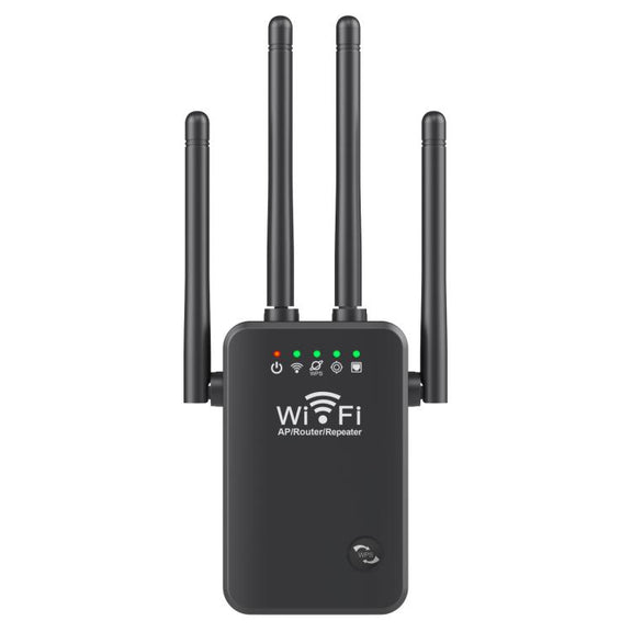 Urant U9 300Mbps 2.4G Wireless Repeater WiFi Signal Amplifier Support WPS Quick Setting US Plug Black