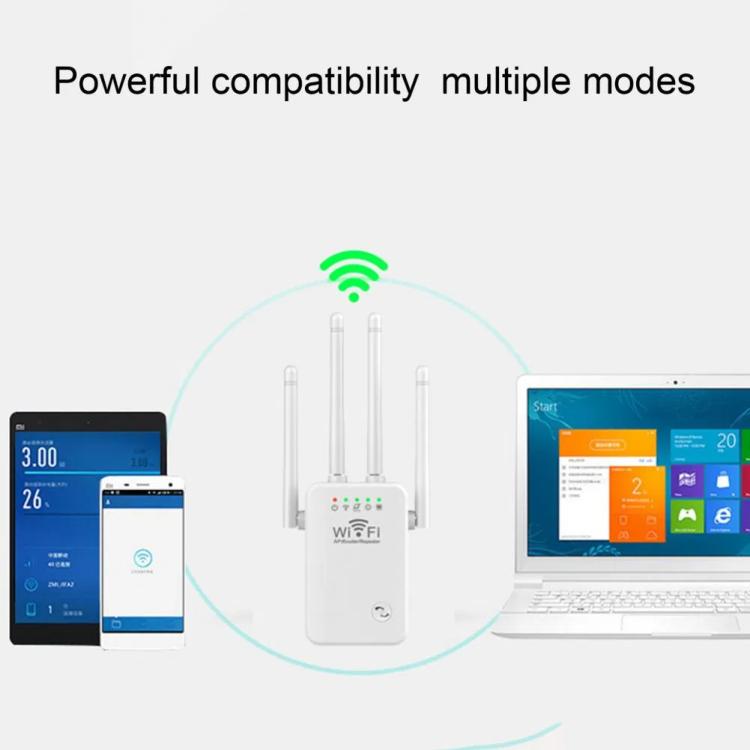 Urant U9 300Mbps 2.4G Wireless Repeater WiFi Signal Amplifier Support WPS Quick Setting AU Plug White