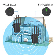 Urant U10 1200Mbps 2.4G & 5.8G Wireless Repeater WiFi Signal Amplifier With 4 Antenna EU Plug White