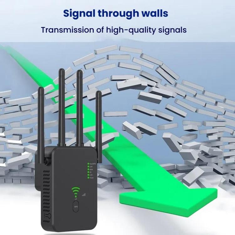 Urant U10 1200Mbps 2.4G & 5.8G Wireless Repeater WiFi Signal Amplifier With 4 Antenna EU Plug White