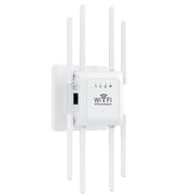 U18 300Mbps 2.4G Wireless Repeater WiFi Signal Amplifier With 8 Antennas EU Plug White