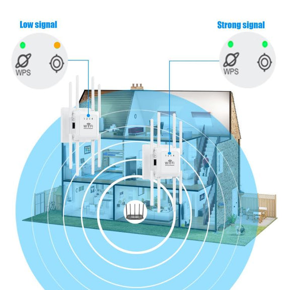 U18 300Mbps 2.4G Wireless Repeater WiFi Signal Amplifier With 8 Antennas EU Plug White