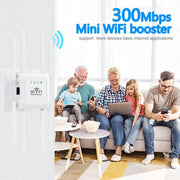 U18 300Mbps 2.4G Wireless Repeater WiFi Signal Amplifier With 8 Antennas EU Plug White