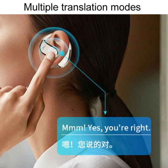 M76 Intelligent AI Translation On-Ear Digital Display Bluetooth Earphone(Skin Color)