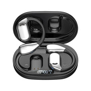M75 On-Ear AI Intelligent Translation Language Conference Recording Wireless Digital Display Bluetooth Earphone(Black)