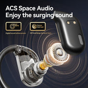 M75 On-Ear AI Intelligent Translation Language Conference Recording Wireless Digital Display Bluetooth Earphone(Pink)