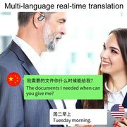 M75 On-Ear AI Intelligent Translation Language Conference Recording Wireless Digital Display Bluetooth Earphone(Black)