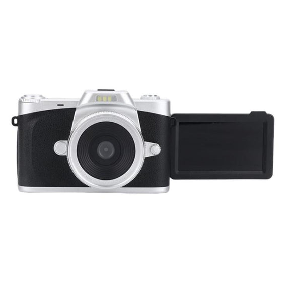 68MP Digital Camera Student CCD Travel Portable Retro Women Starter Flip Screen Card Camera(Black Standard+Android OTG Card Reader)