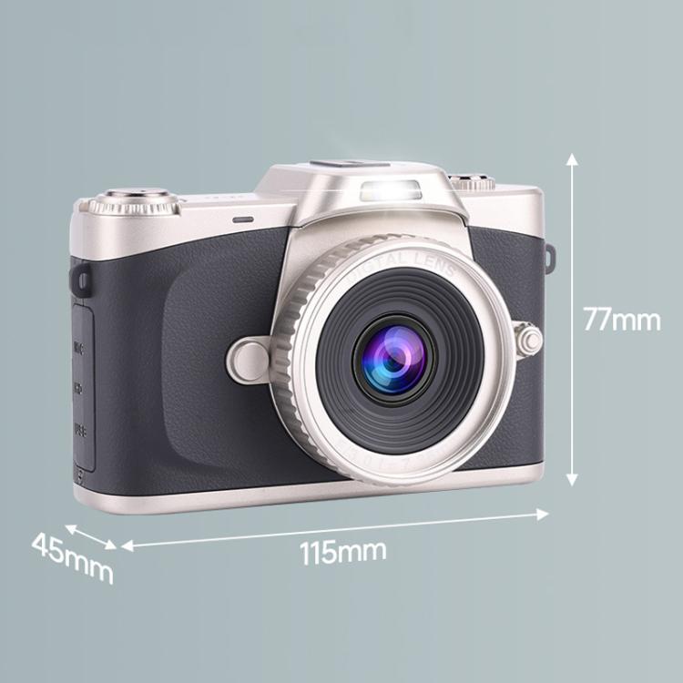 68MP Digital Camera Student CCD Travel Portable Retro Women Starter Flip Screen Card Camera(Black Standard+Android OTG Card Reader)