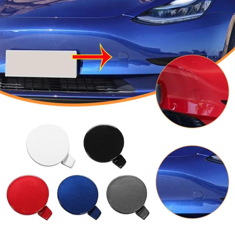 For Tesla Model 3 Front Trailer Hook Protective Cover Replacement Parts Front Towing Hole Cover(Red)